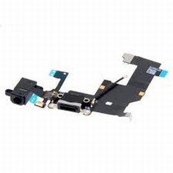 Nappe Dock charge et jack noir et micro bas pour iPhone 5s